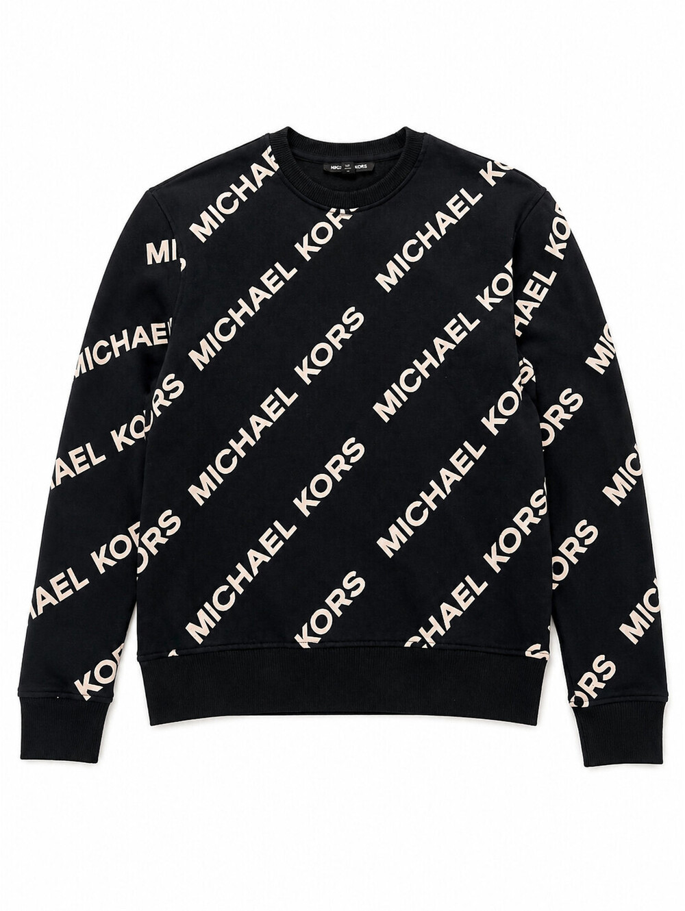Michael Kors Sweatshirt Mens Medium Black Logo Print Pullover Crewneck